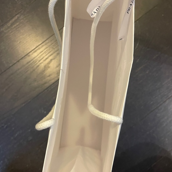 Prada LARGE white shopping bag tote empty storage decoration with ribbon42/20/14 - Picture 5 of 8